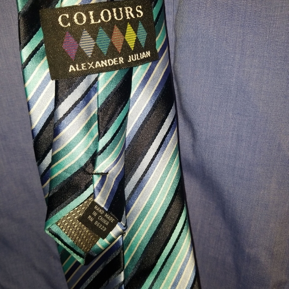 Alexander Julian Shiny multicolored tie - Picture 3 of 4